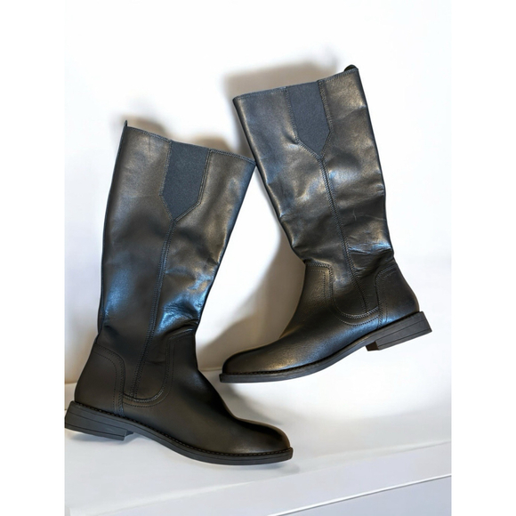 Hush Puppies Shoes - Hush Puppies Boots Jaylin Tall Black Leather Womens Shoes Size 8.5 NWOB A43